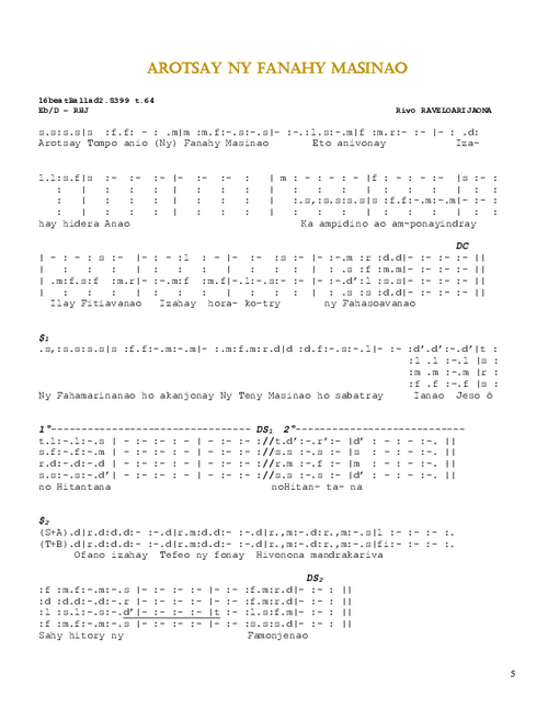 Arotsay Tompo ny Fanahy Masinao