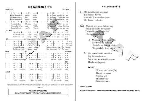 Ho santariko Eto - AIAF Chorale