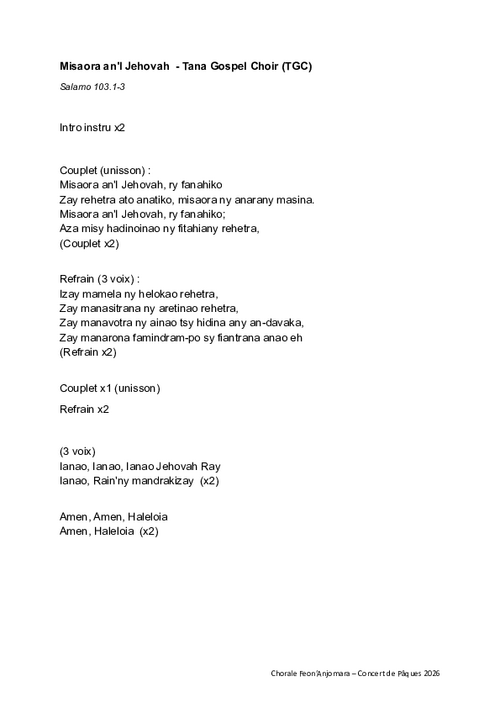 Misaora an'i Jehovah