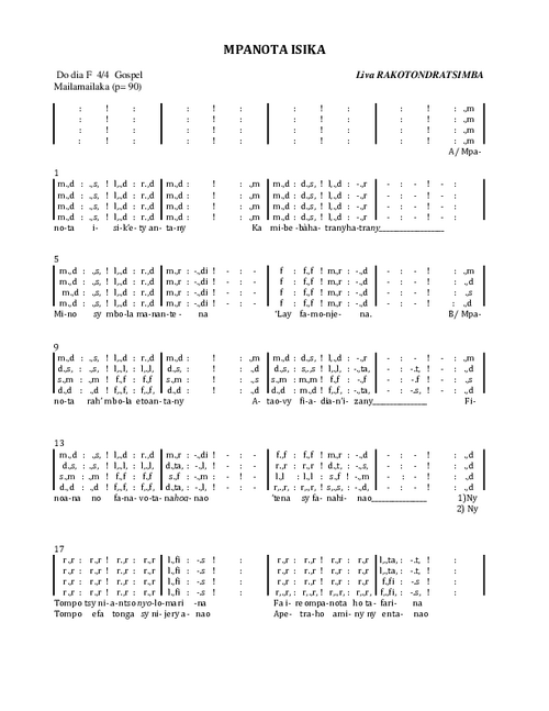 Mpanota isika (Gospel)